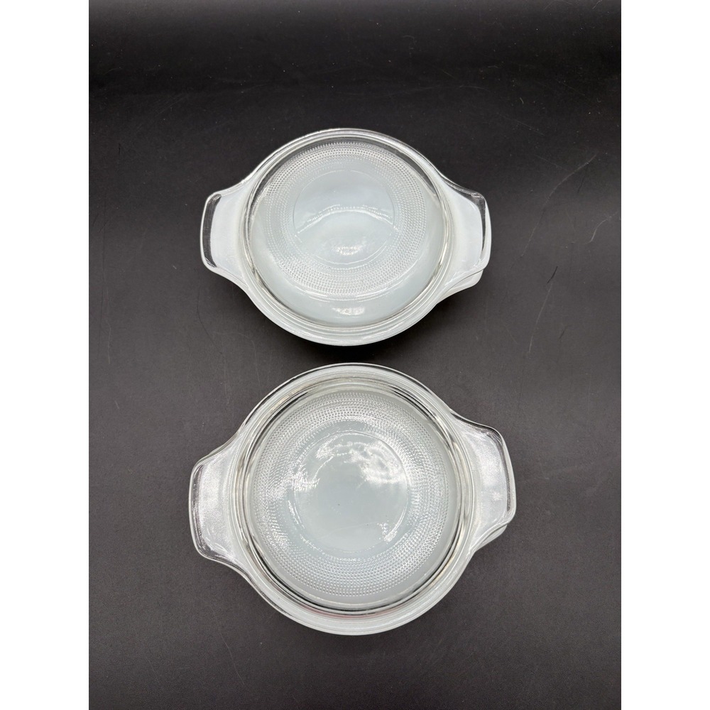 Fire-King #472 Vintage Harvest Vegetable Milk Glass‎ Casserole Bowls w/Lids Pair - Picture 6 of 13
